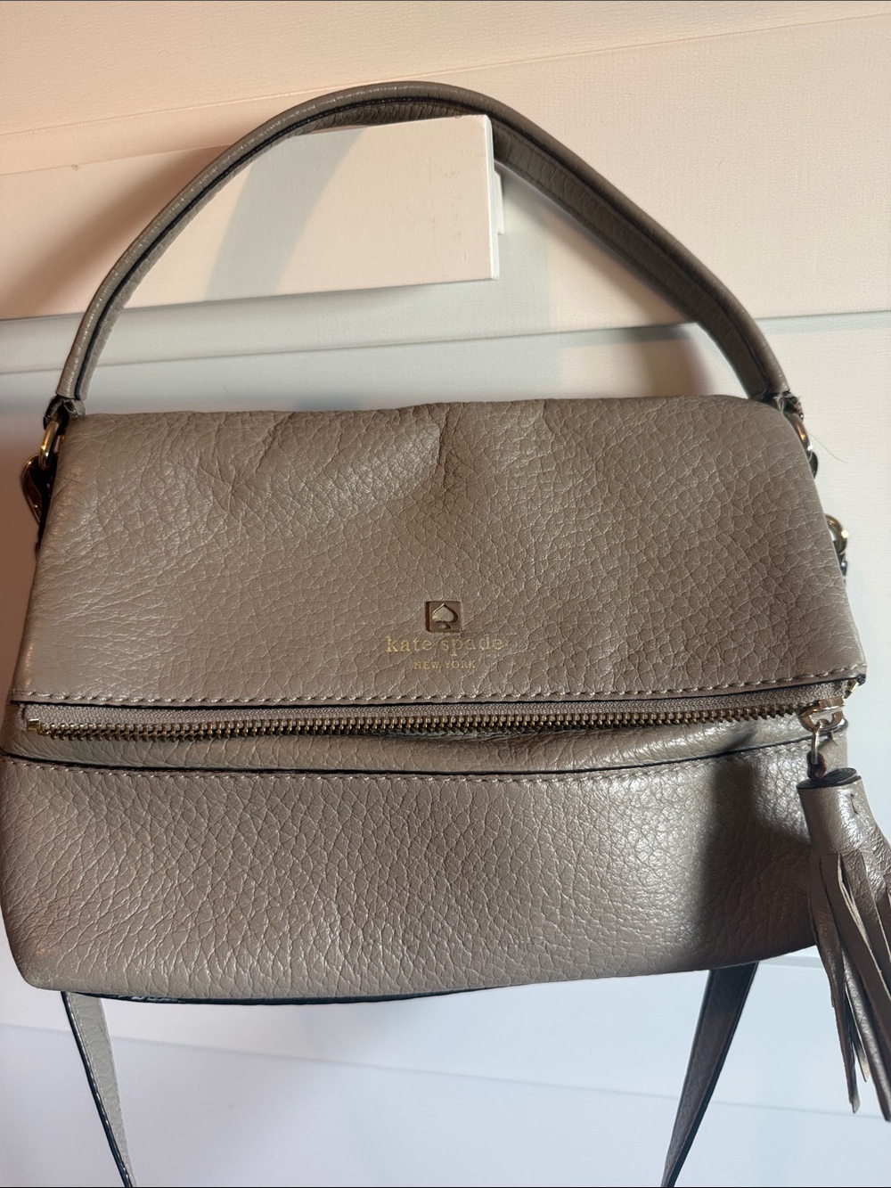kate spade New York Gray Leather Crossbody